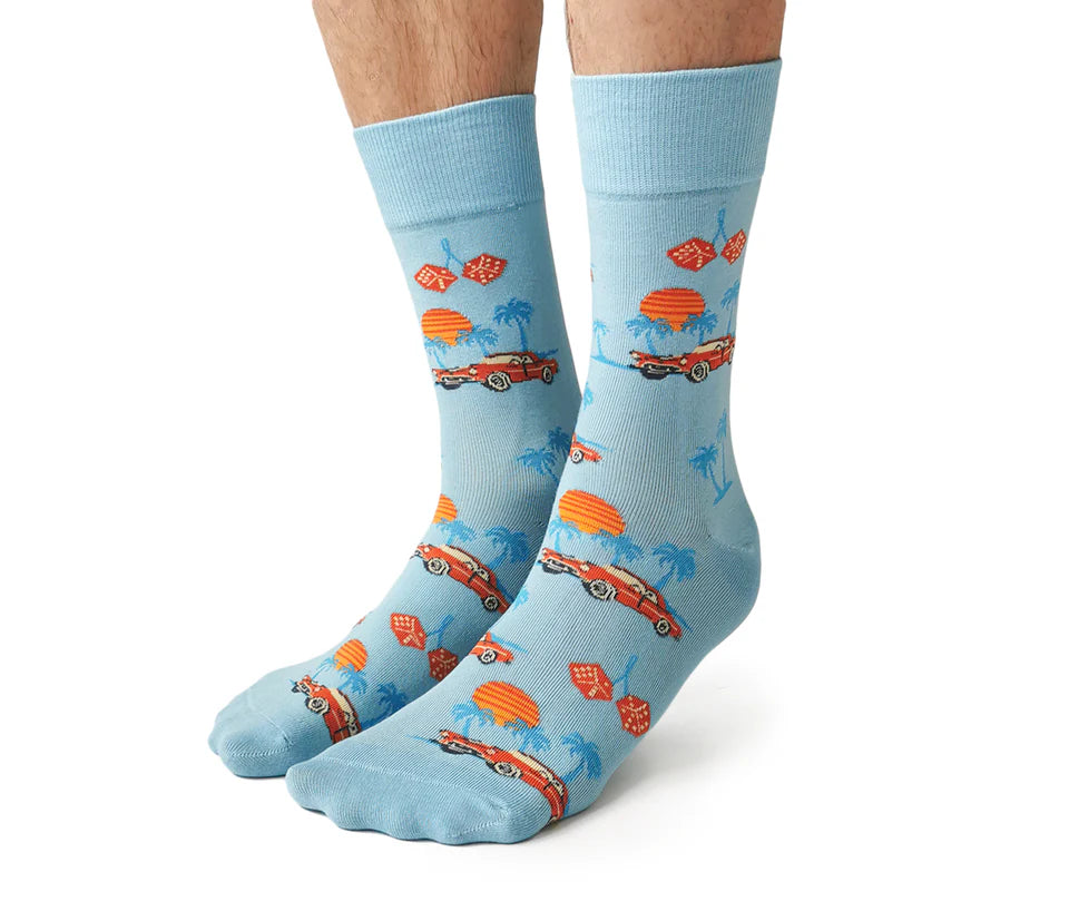 Chaussettes mi-mollet « Miami Dice » par Uptown Sox - Taille L