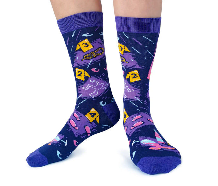 Chaussettes en coton « Chats, vin et crime » par Uptown Sox - Medium 