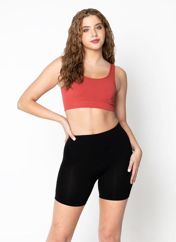 Short cycliste taille haute côtelé par C'est Moi