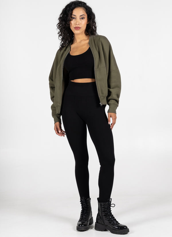 C'est Moi "Bamboo Ribbed High Waisted Full length Leggings" - Women's