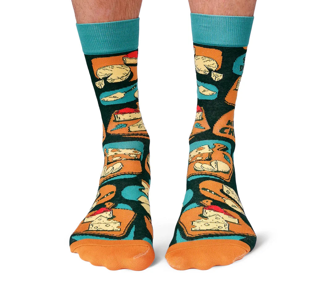 Chaussettes en coton « Cheese Dreams » par Uptown Sox - Taille L 