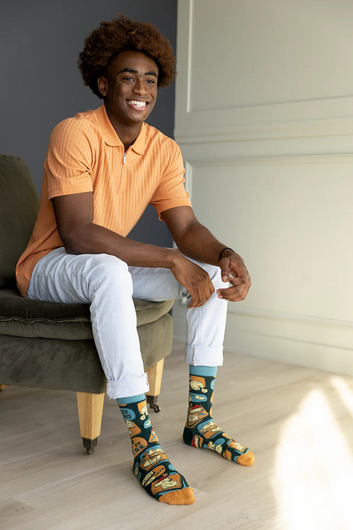 Chaussettes en coton « Cheese Dreams » par Uptown Sox - Taille L 
