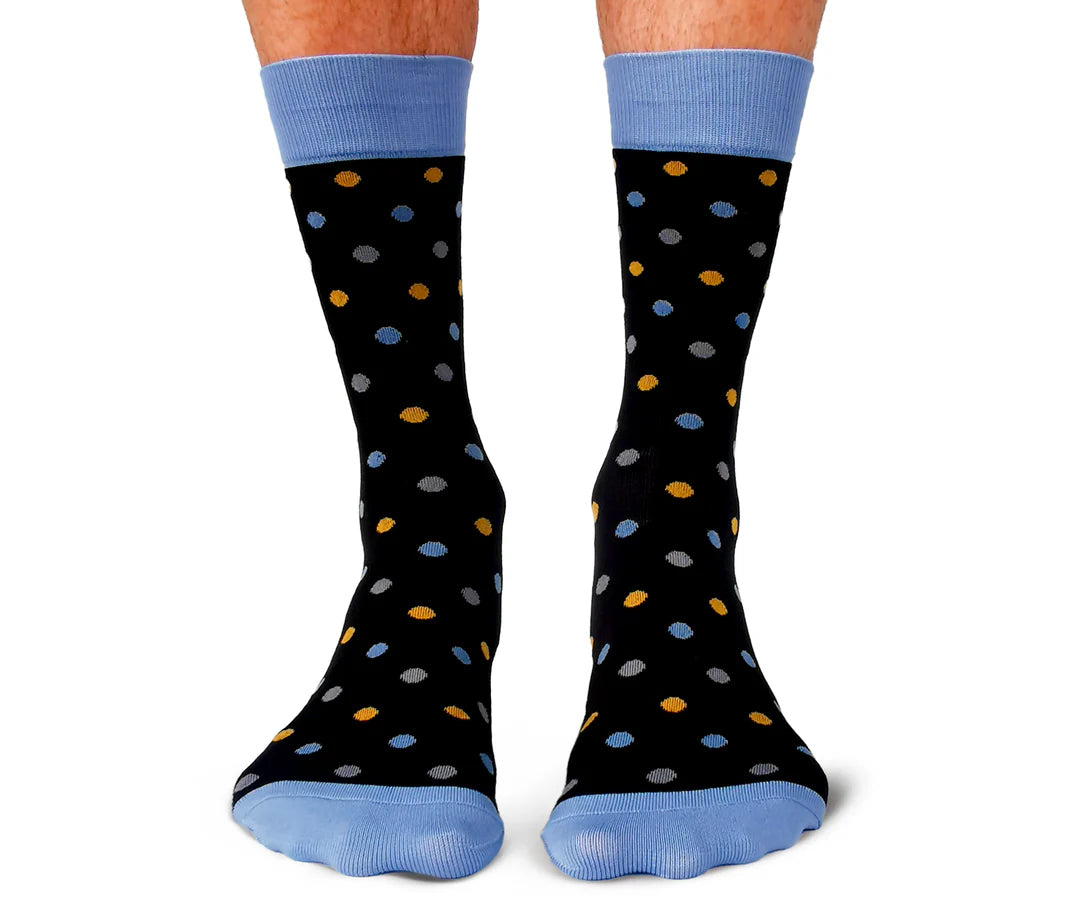 "Connect the Dots" Cotton Crew Socks by Uptown Sox - Large