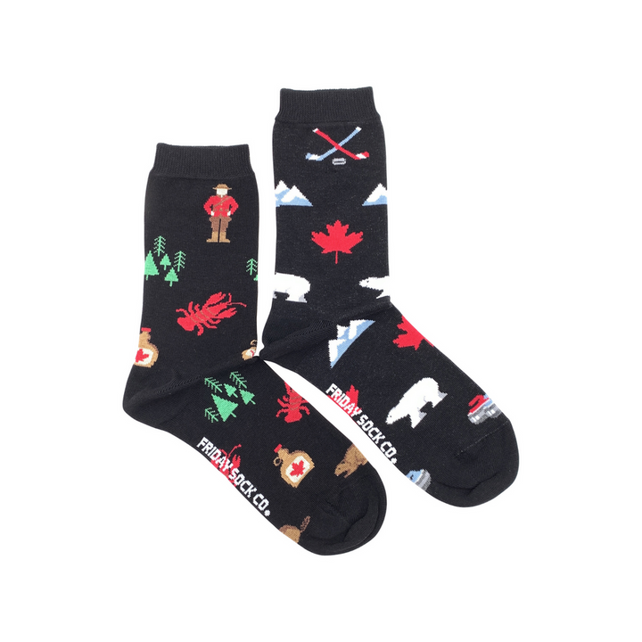 "Canada Icons" Landscape 85% Cotton Socks by Friday Sox Co