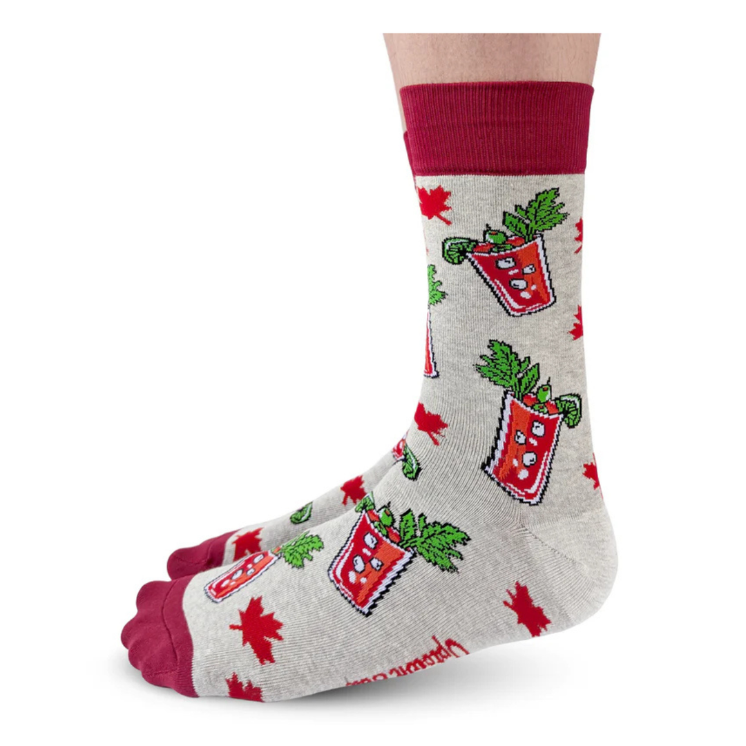 "Canadian Caesar" Cotton Crew Socks by Uptown Sox - Large