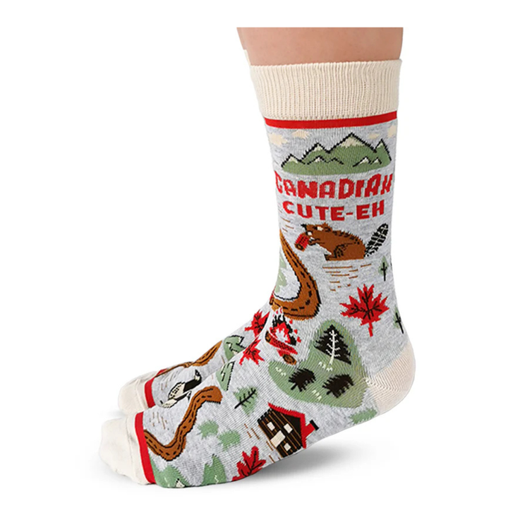 Chaussettes mi-mollet en coton « Canadian Cute » par Uptown Socks - Medium 