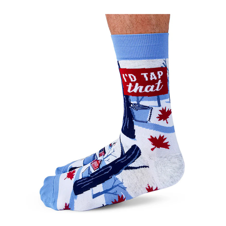"Canadian Maple" Cotton Crew Socks by Uptown Sox - Large