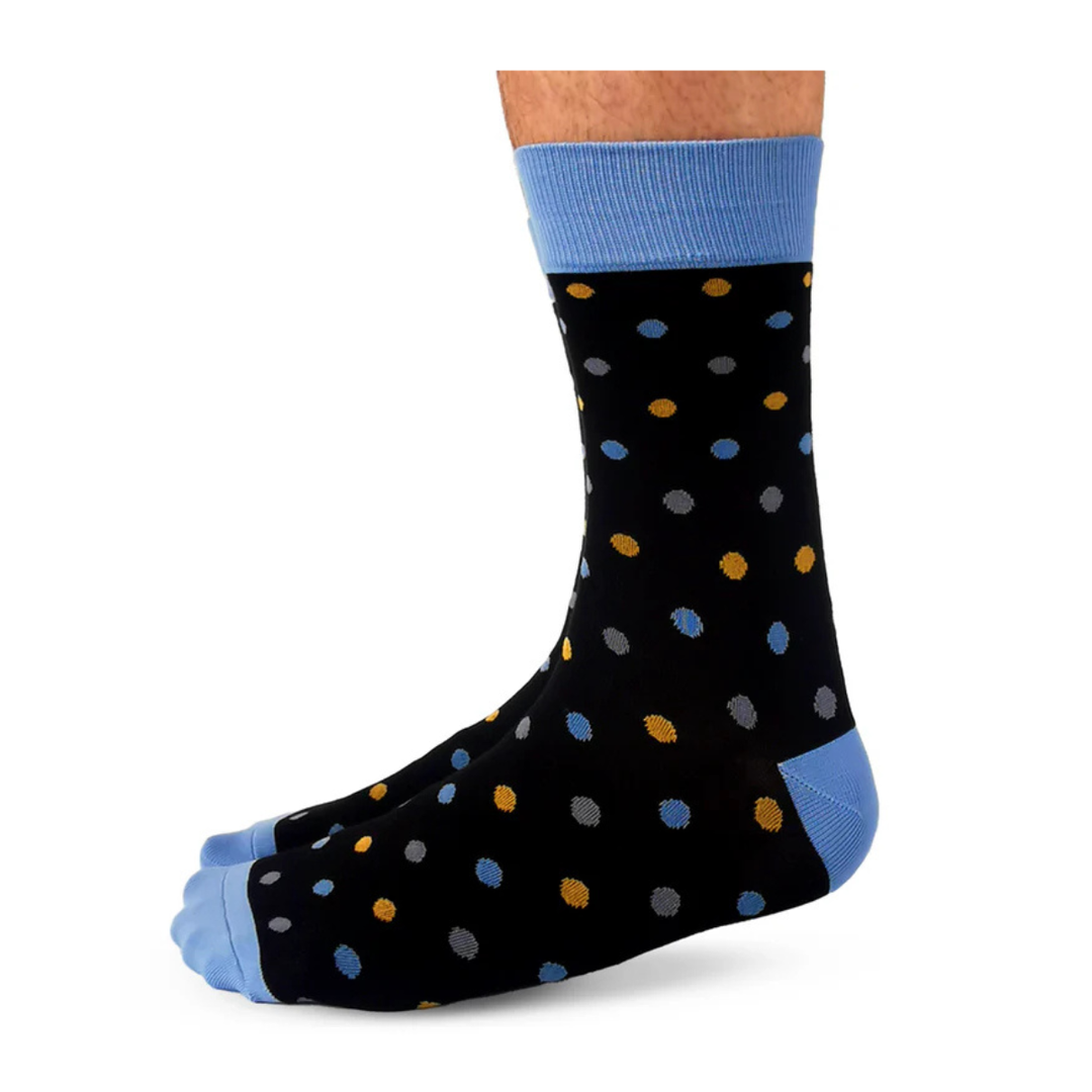 "Connect the Dots" Cotton Crew Socks by Uptown Sox - Large