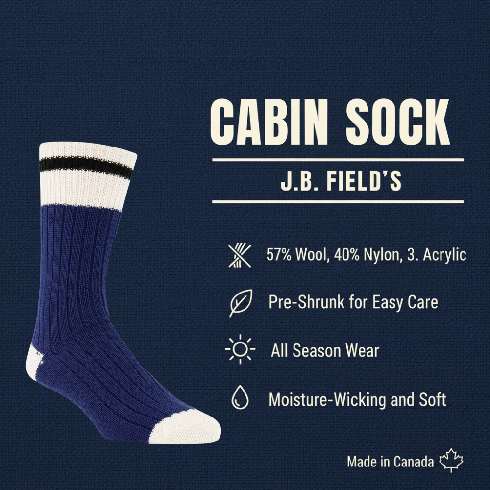 J.B. Field's Casual Colourful Wool Cabin Sock
