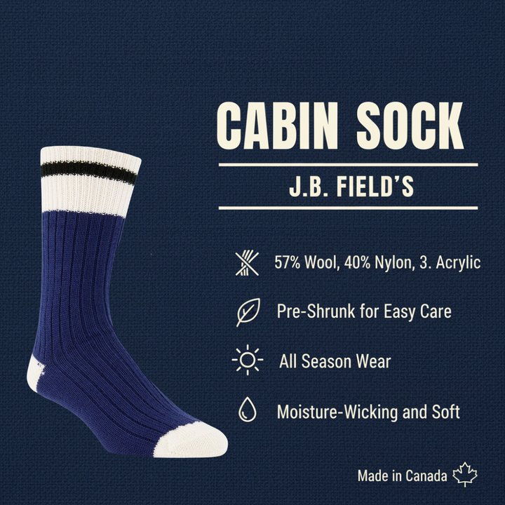 J.B. Field's Casual Colourful Wool Cabin Sock