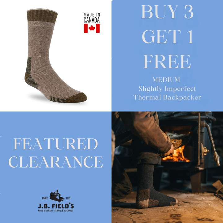 J.B. Field's "Thermal Backpacker" Acrylic & Merino Boot Sock - SLIGHTLY IMPERFECT