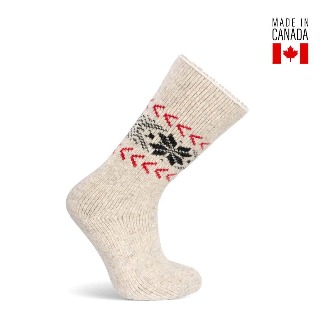Chaussettes d'hiver thermiques en laine à motif flocon de neige pour femme de 40 pouces de JB Field 