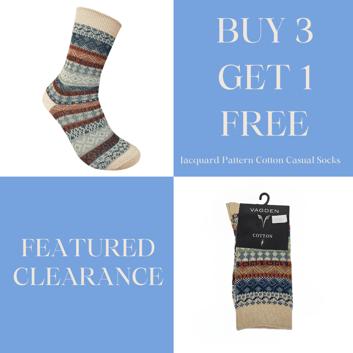 Vagden Jacquard Pattern F Cotton Casual Socks - Medium (CLEARANCE)