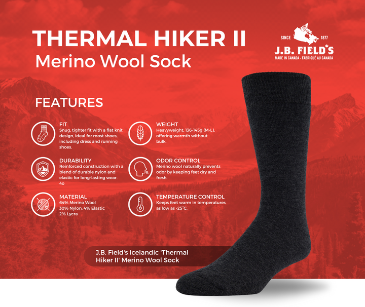 J.B. Field's Icelandic 'Thermal Hiker II' Merino Wool Sock