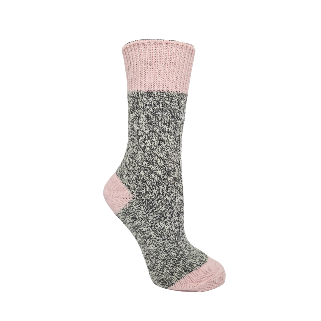 2 PAIR - J.B. Field's Women's "Salt & Pepper" Cotton Socks (CLEARANCE)