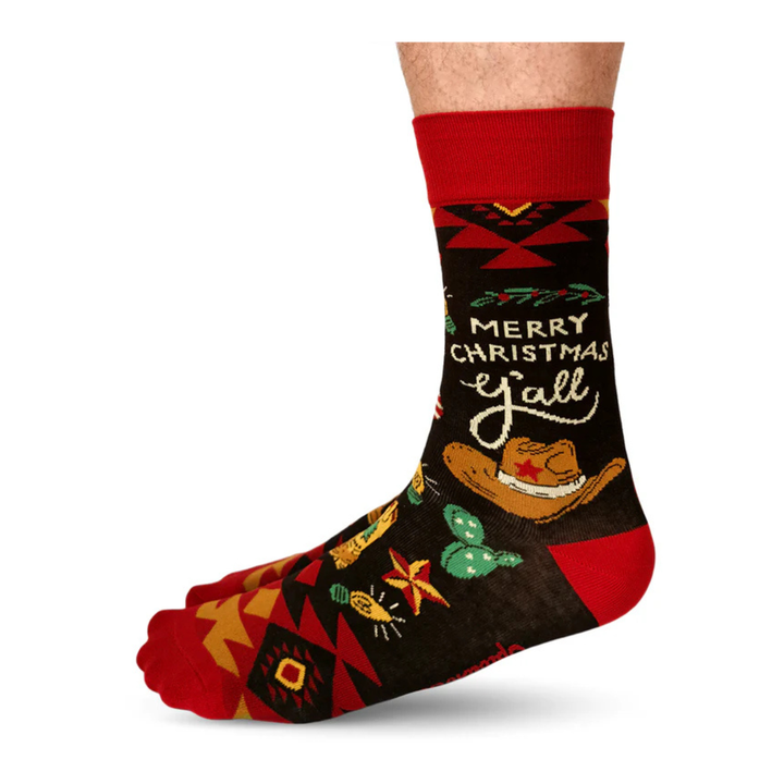 "Country Christmas" Cotton Crew Socks by Uptown Sox (CLEARANCE)