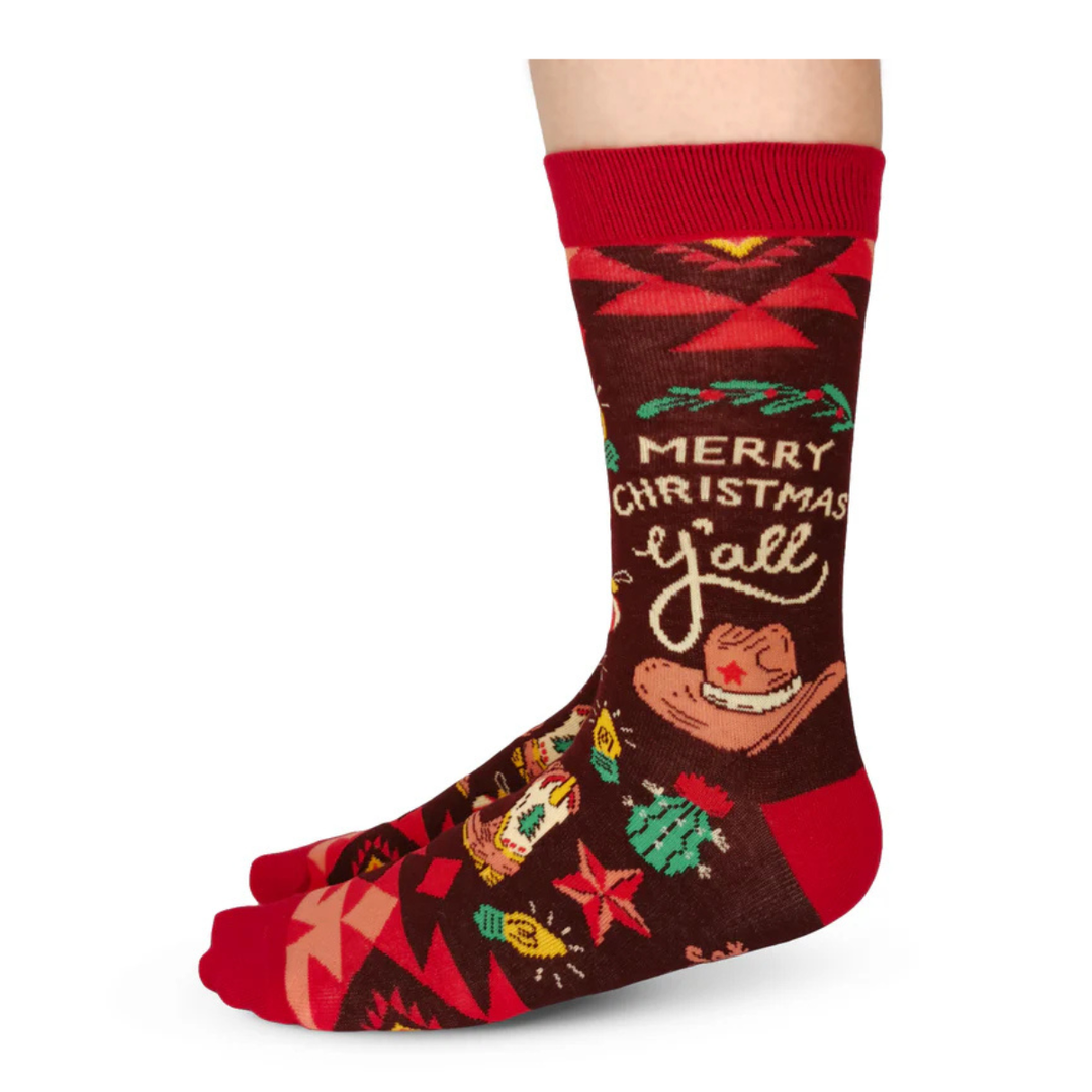 "Country Christmas" Cotton Crew Socks by Uptown Sox (CLEARANCE)