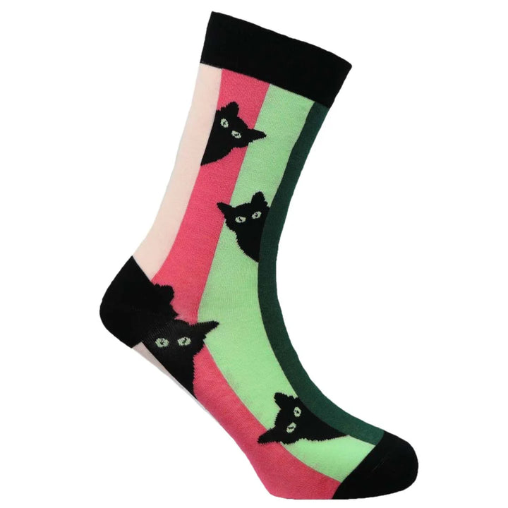 "Curious Cat" Bamboo Crew Socks by Sexy Socks