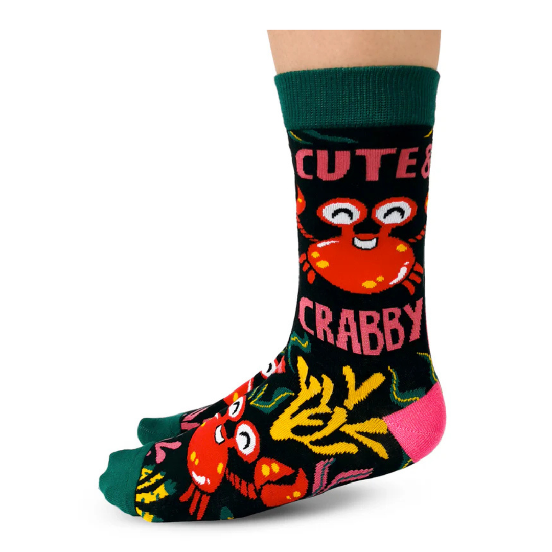 Chaussettes en coton « Cute and Crabby » par Uptown Sox - Medium 