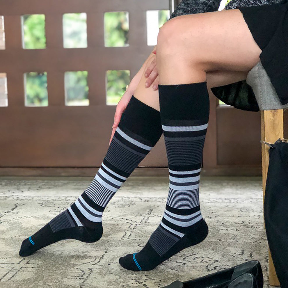 black and white compression socks 
