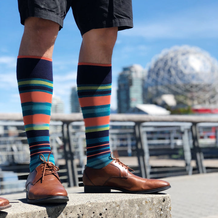 compression socks with stripes 