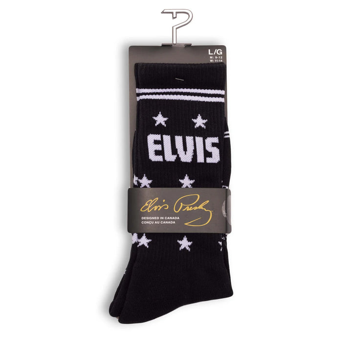 Chaussettes mi-mollet en coton « ELVIS THE KING » de Perri - Grande taille