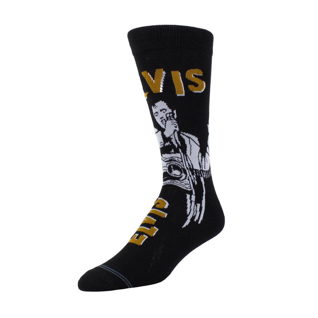 "Elvis Early Years Illustration" Cotton Crew Socks by Perris - Large