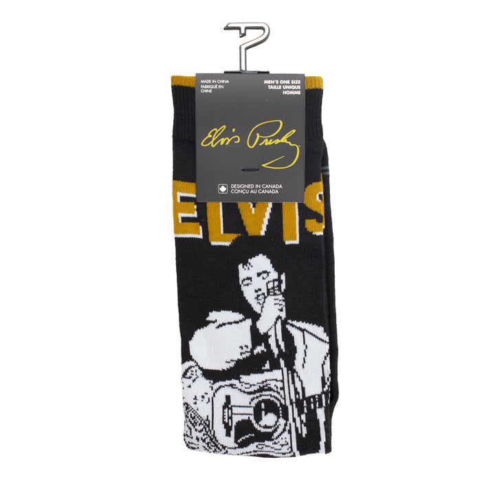 "Elvis Early Years Illustration" Cotton Crew Socks by Perris - Large