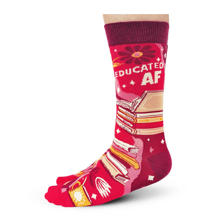 Chaussettes mi-mollet en coton « Bookworm » par Uptown Sox - Medium 
