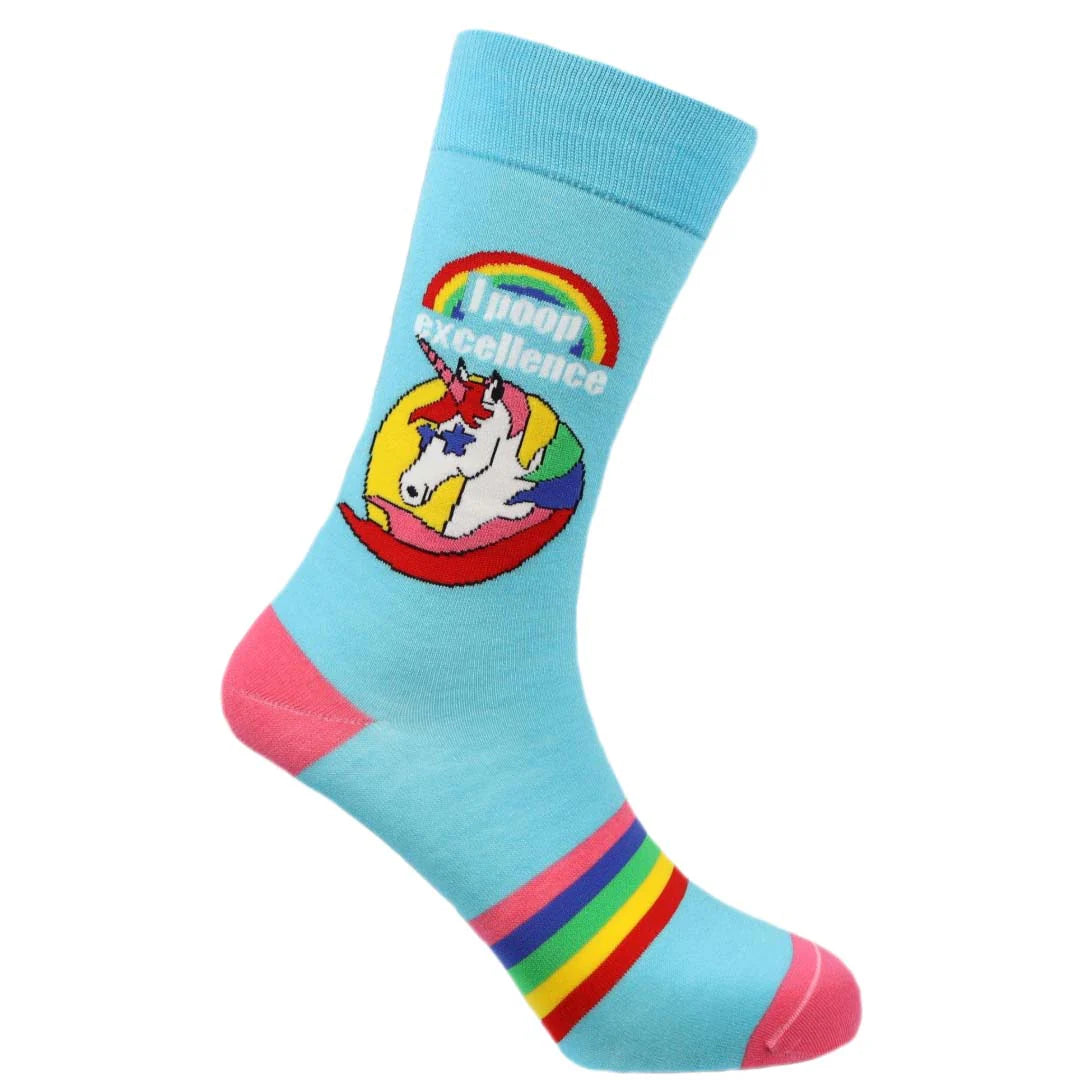 "Excellent Poops Funny Bathroom" Bamboo Crew Socks by Sexy Socks
