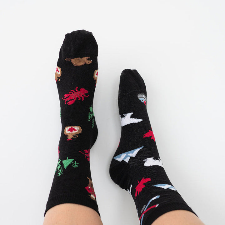 "Canada Icons" Landscape 85% Cotton Socks by Friday Sox Co