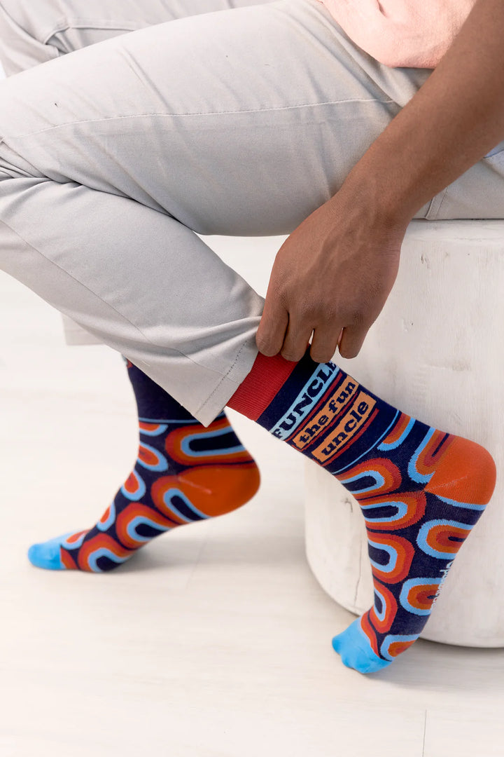 Chaussettes mi-mollet en coton « Stripe Right » par Uptown Sox - Taille L 