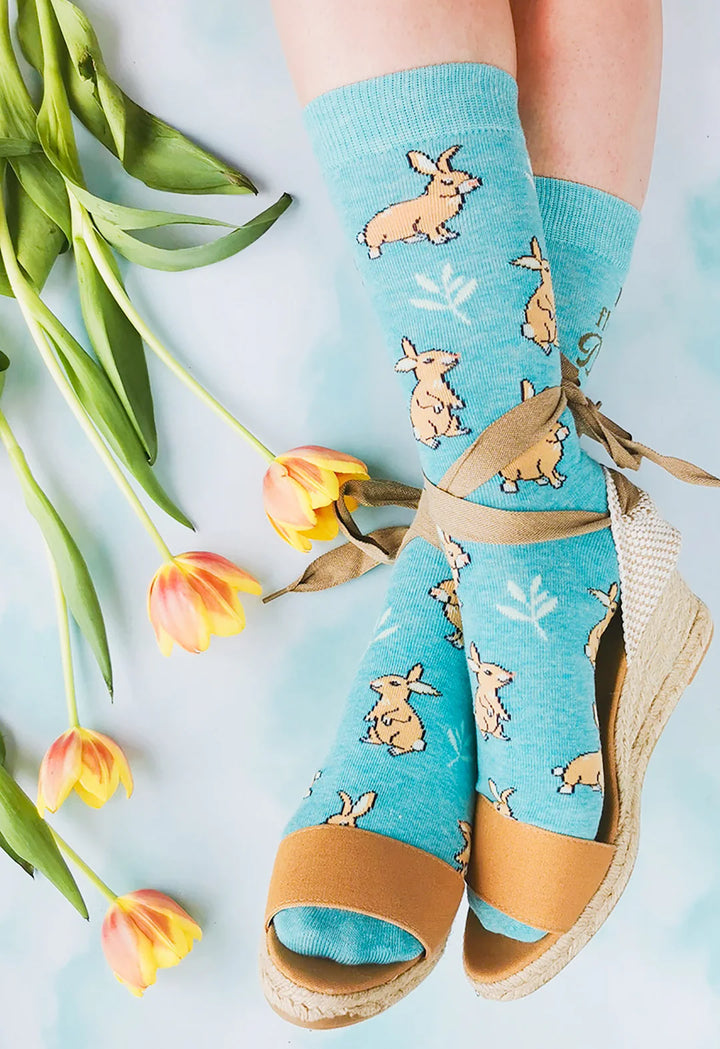Chaussettes mi-mollet « Funny Bunny » par Uptown Sox - Medium