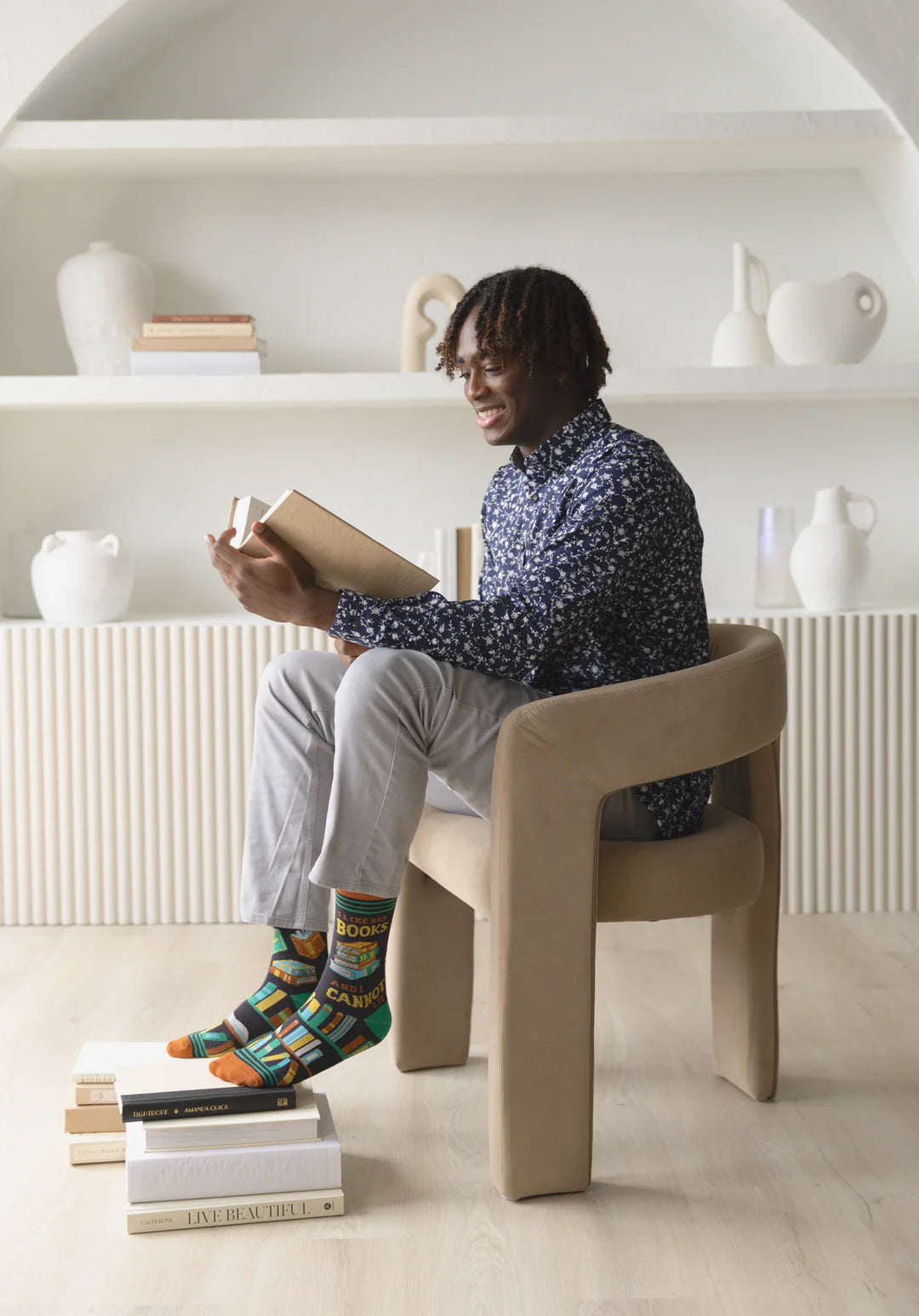 Chaussettes en coton « Big Books » par Uptown Sox - Taille L 