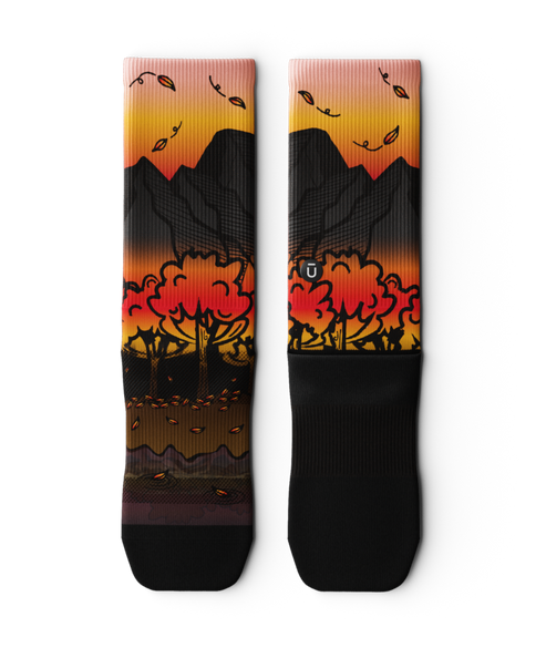 "Fall Bliss" Performance Crew Running Socks by Outway