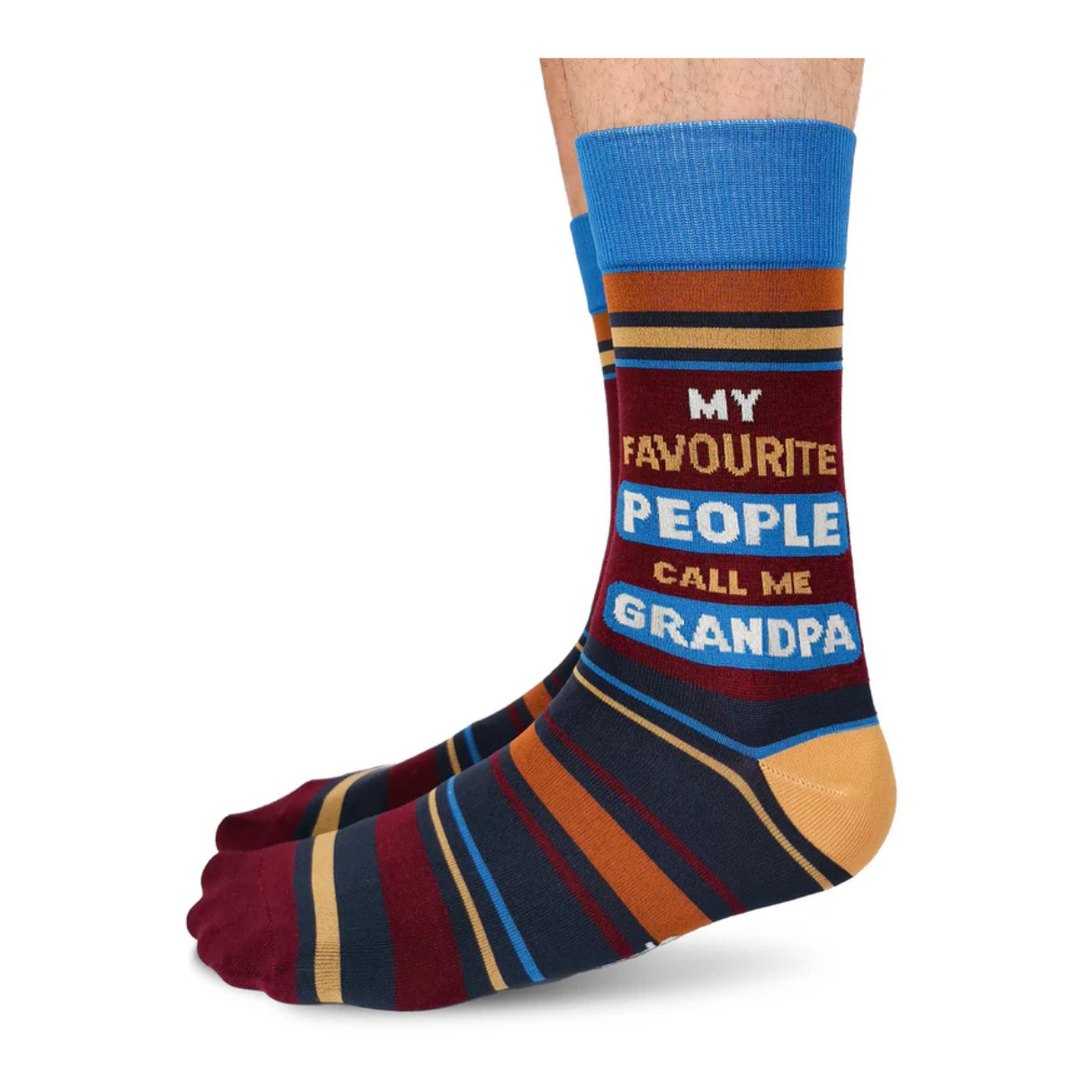 Chaussettes en coton « Grand-père préféré » par Uptown Sox - Grande 