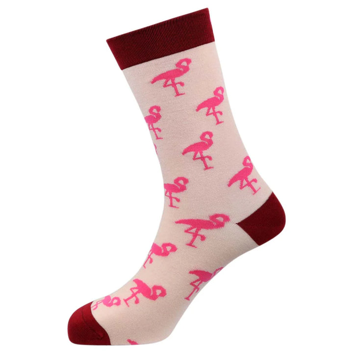 "Pink Flamingo Beach" Bamboo Socks