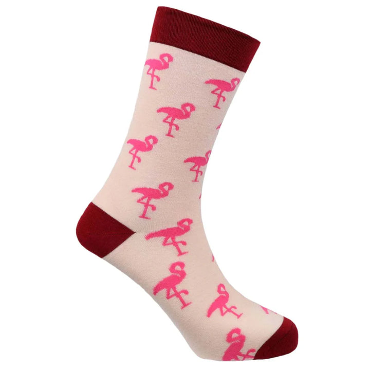 "Pink Flamingo Beach" Bamboo Socks