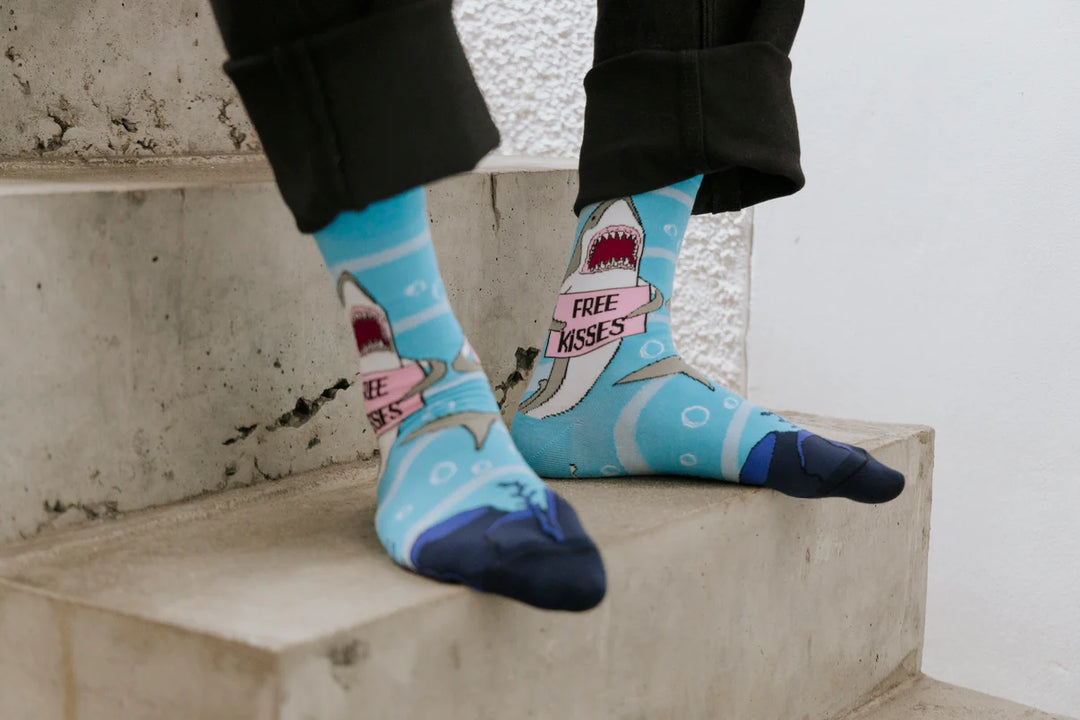 "Free Kisses" Bamboo Crew Socks by Sexy Socks