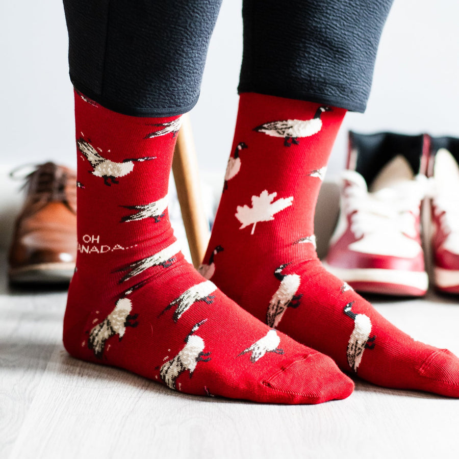 "Canada Goose" Landscape 85% Cotton Socks by Friday Sox Co