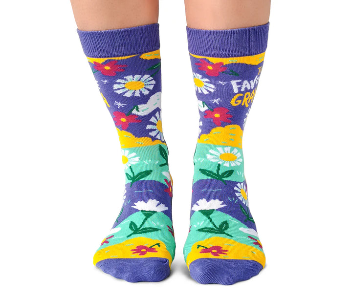Chaussettes mi-mollet « Grand-mère préférée » par Uptown Sox - Medium 