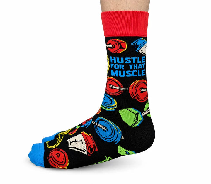 "Gym Bro" Cotton Crew Socks by Uptown Sox - Large