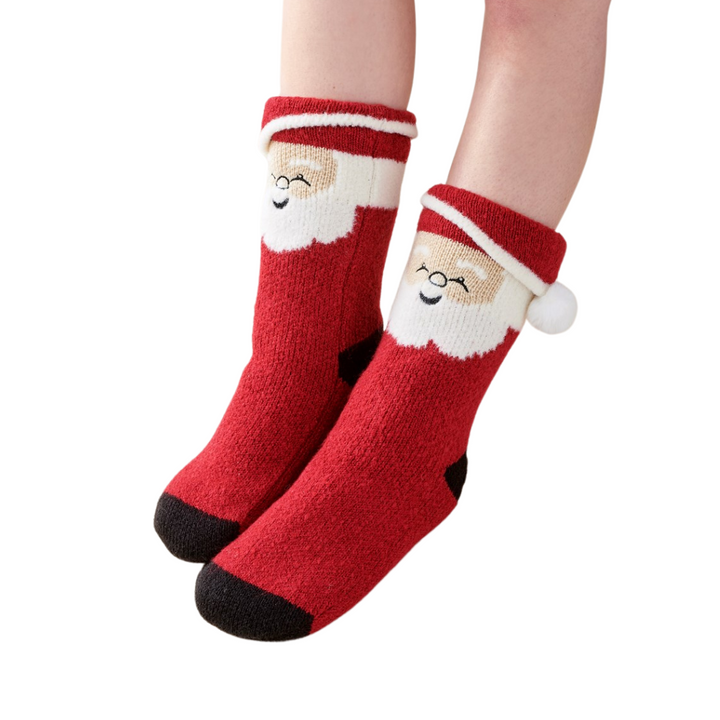 "Santa's Lil Helper" Cozy Sherpa Socks by Charlie Paige - One Size