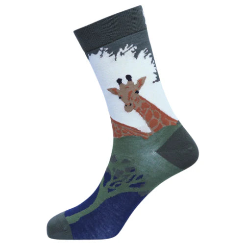 "Giraffe" Bamboo Crew Socks by Sexy Socks