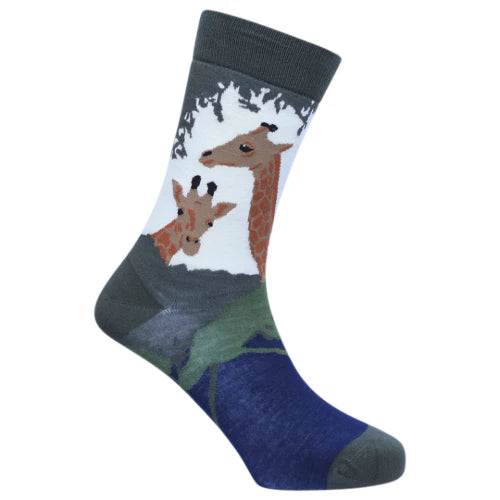 "Giraffe" Bamboo Crew Socks by Sexy Socks