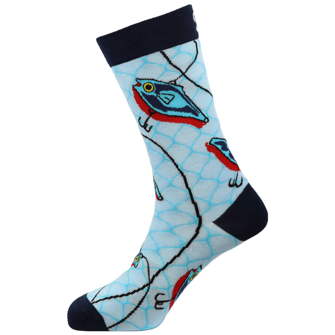 "Gone Fishing" Bamboo Crew Socks By Sexy Socks