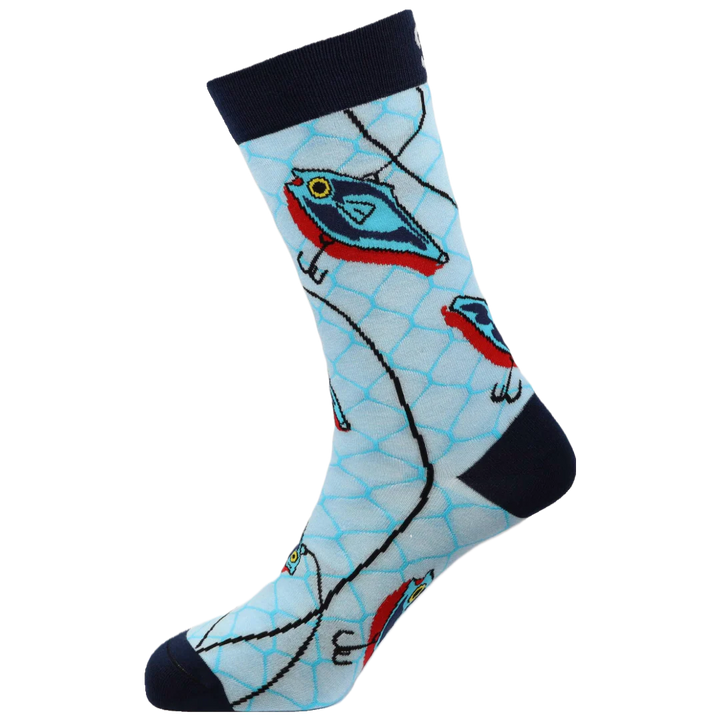 "Gone Fishing" Bamboo Crew Socks By Sexy Socks
