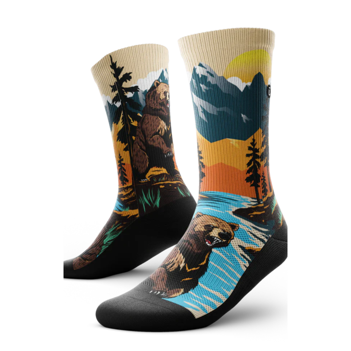 "Grizzly Bear" Performance Crew Running Socks by Outway