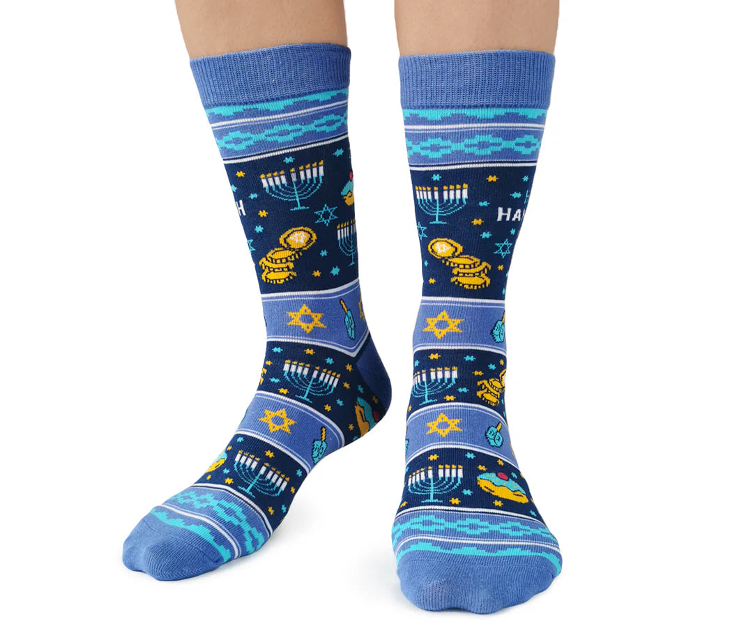 Chaussettes en coton « HANUKKAH » par Uptown Sox