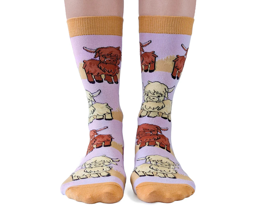 Chaussettes en coton « Moody Cow » par Uptown Sox - Medium